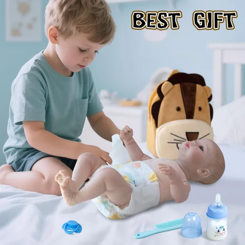 Miniatura 7 de Pañales para muñecas de bebé, algodón suave ajustable con mochila para muñecas Reborn de 17 a 22 pulgadas, accesorios de babydoll realistas, juego