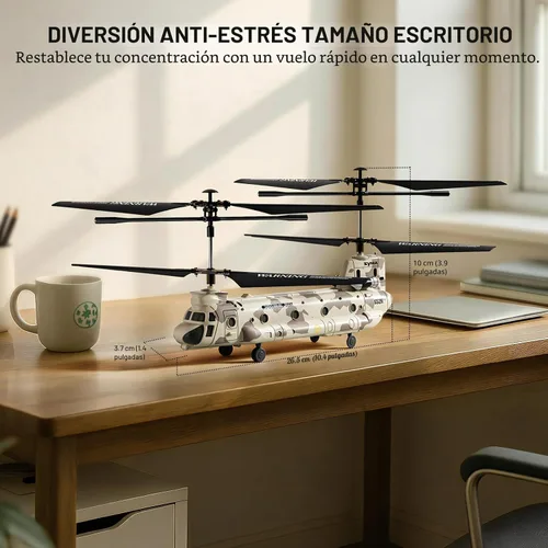 Miniatura 8 de SYMA Helicóptero de control remoto, helicóptero RC de transporte militar S52H con retención de altitud, despegue y aterrizaje con una tecla, luz