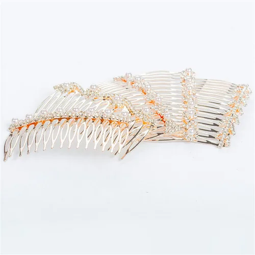 Miniatura 5 de Los accesorios de pelo nupcial de moda más populares Rhinestone perla aleación peine de pelo de la boda horquilla nupcial cristal horquillas