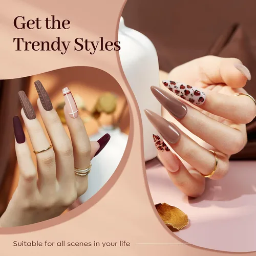 Miniatura 5 de modelones Gel de uñas polivinílico, 6 colores, tonos de piel nude, rosa, neutro, marrón, colección Poly Extension Gel Set Constructor Manicura DIY