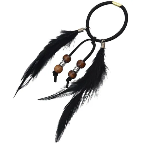 Miniatura 5 de Suoirblss Juego de 4 bandas para el pelo hippie para mujer, cuerda elástica para el cabello, ligas para coletas, accesorios para el cabello