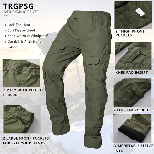 Miniatura 4 de TRGPSG Pantalones tácticos para hombre, pantalones de senderismo, pantalones cargo de camuflaje militar, pantalones de trabajo casuales