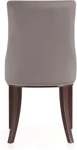 Miniatura 7 de Manhattan Comfort Shubert - Silla de comedor moderna de terciopelo y piel sintética, diseño de doble tapicería sobre marco de madera de haya maciza
