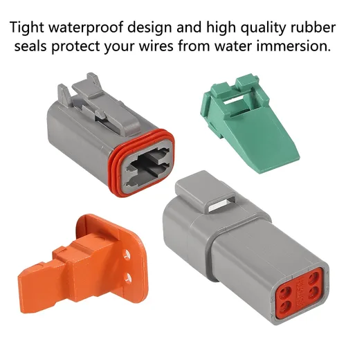 Miniatura 5 de AITRIP Kit de conector DT Deutsch de 188 piezas (12 juegos), conector de 2 pines, 3, 4, 6, 8, 12 pines con contactos sólidos de tamaño 16