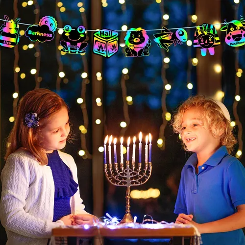 Miniatura 6 de WATINC Juego de 60 piezas de arte de papel para rascar de Pascua con 10 plagas para niños, tarjetas de rascar de color mágico para manualidades