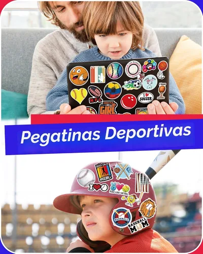 Miniatura 2 de pcnearty 300 piezas de calcomanías deportivas para niños, calcomanías de vinilo impermeables para botellas de agua y portátiles, paquetes