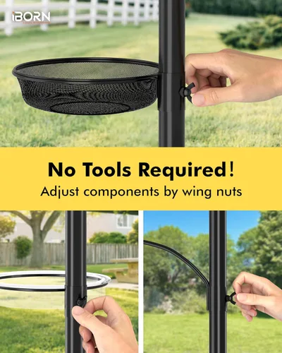 Miniatura 4 de iBorn Ganchos de Pastor de 1" de Grosor para Poste de Comedero de Aves al Aire Libre de 78" de Altura, Soporte para Comedero de Aves Silvestres