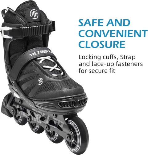 Miniatura 6 de METROLLER Patines en línea para mujeres, patines en línea ajustables para adultos, para adolescentes y niños Blanco