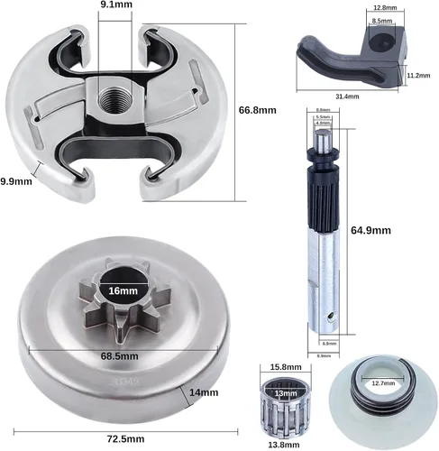 Miniatura 5 de Adefol . Kit de 8 tambor de embrague 7T de 325 pulgadas para motosierra Husqvarna 340 345 350 445 450, kit de tambor de embrague 345 con bomba