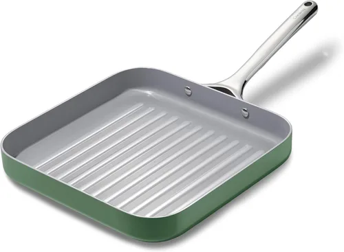 Miniatura 13 de Caraway - Parrilla cuadrada de 11" - Parrilla antiadherente con revestimiento cerámico - No tóxico, sin PTFE ni PFOA - Apto para horno y compatible