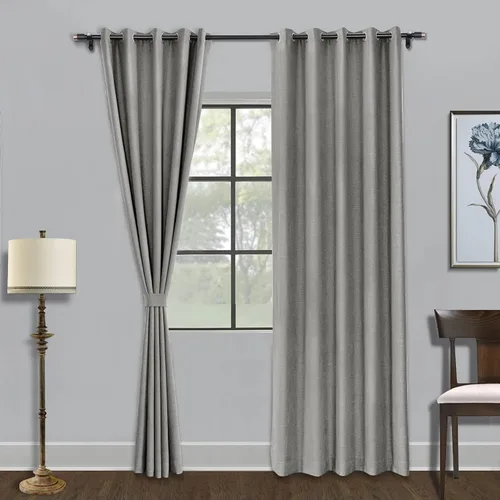 Miniatura 23 de Fcosie Cortinas opacas de 84 pulgadas de largo con textura de lino, con aislamiento térmico, con ojales en la parte superior con forro opaco blanco