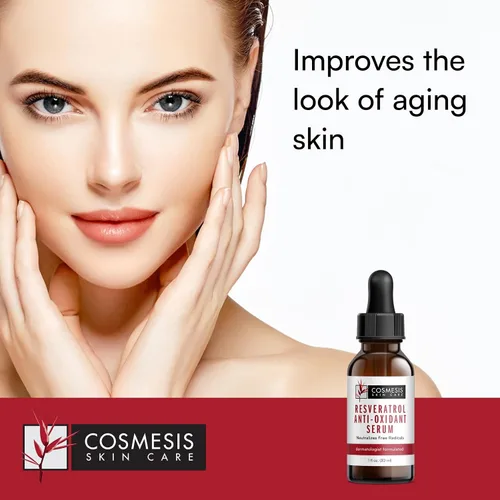 Miniatura 2 de Suero antioxidante de resveratrol - Combate el envejecimiento con antioxidantes de polifenoles y resveratrol del té - 1 fl oz - Cosmesis