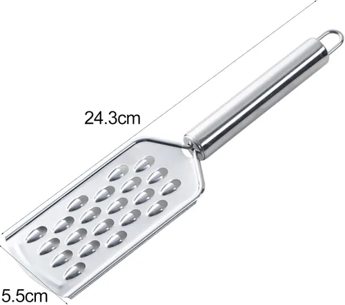 Miniatura 6 de Rallador de queso vegetal, rallador de limón de metal duradero a prueba de óxido con asa, rallador plano de mano para queso, chocolate, especias