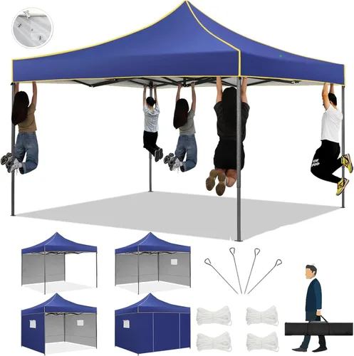 Miniatura 19 de COBIZI Tienda de campaña desplegable resistente de 10 x 10 con 4 paredes laterales extraíbles, toldo desplegable Ez con bolsa portátil, carpa