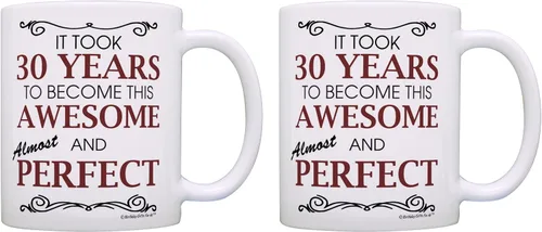 Miniatura 24 de Birthday Gifts For All 80th Took 80 Years Awesome Funny Party Gift - Taza de café de cerámica de 11 oz, taza de té, color blanco 11oz - 80th