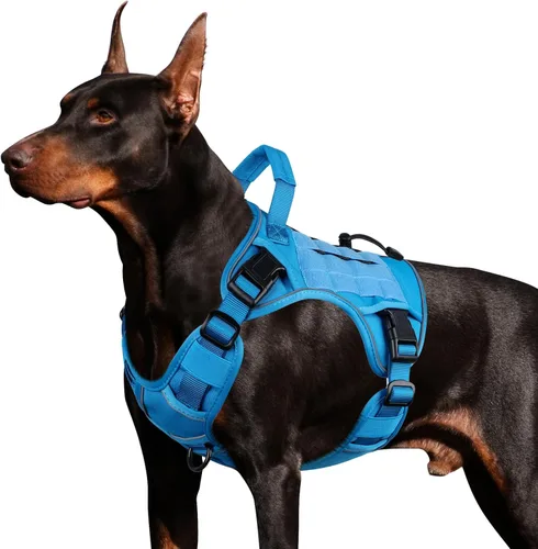 Miniatura 11 de WINGOIN - Arnés táctico púrpura para perros medianos, arnés resistente sin tirones con asa, chaleco militar K9 reflectante ajustable para mascotas