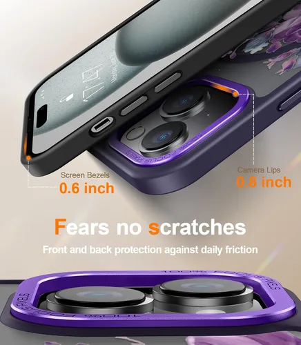 Miniatura 548 de Goodon para iPhone 15 Pro Max con protector de pantalla de privacidad, compatible con Magsafe, funda translúcida mate a prueba de golpes - Linda