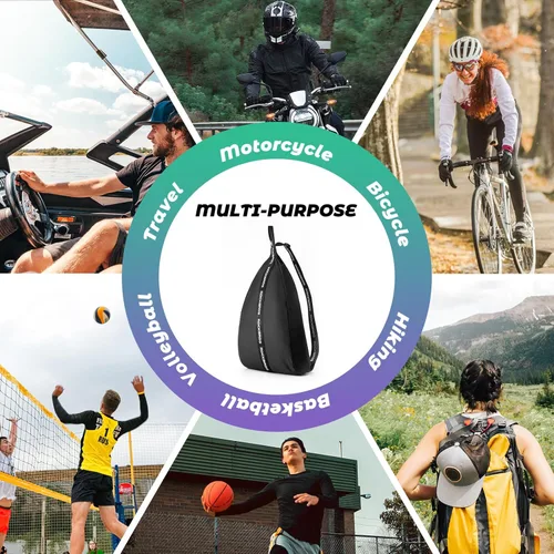 Miniatura 6 de ROCKBROS Mochila para casco de motocicleta, impermeable, ligera, mochila reflectante de gran capacidad para motocicleta, ATV, motocross, color negro
