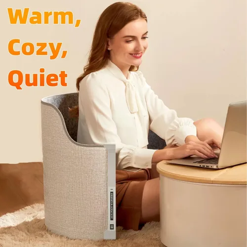 Miniatura 7 de Calentador eléctrico para debajo del escritorio, calentador de pies eléctrico para oficina y hogar, calentador de pies portátil silencioso con Gris