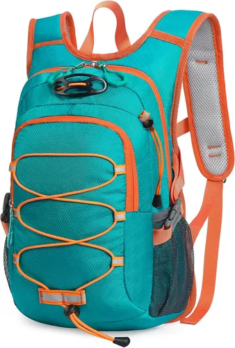 Miniatura 8 de Mochila de senderismo para niños de 12 litros, mochila de hidratación pequeña, mochila de campamento impermeable para niños 5-10, sin vejiga de agua