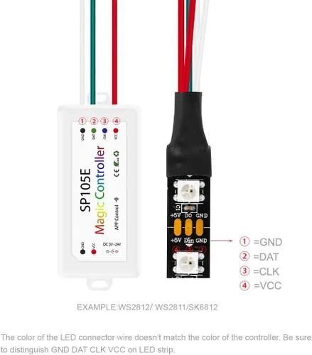 Miniatura 4 de BTF-LIGHTING Controlador Bluetooth inalámbrico SP105E aplicación iOS/Android para WS2811 WS2812B WS2815 WS2813 WS2801 SK6812 WS2815 SK9822 APA102