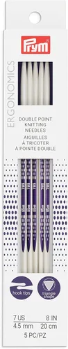 Miniatura 10 de Prym Ergonomics - Aguja de tejer de doble punto de 8 pulgadas, tamaño 1 (paquete de 5)