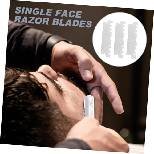 Miniatura 2 de Beavorty 300 piezas de cuchilla de afeitar cortador de cara cortador de barbería cuchillas recubiertas de platino afeitador para hombres viejo