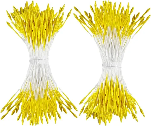 Miniatura 18 de HAHIYO 1000 piezas de 0.039 in negro perla doble cabeza flor Pistilo para hacer flores, decoración de álbumes de recortes, mini hecho a mano