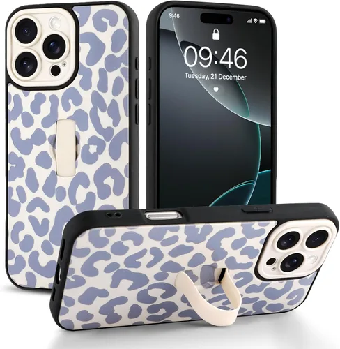 Miniatura 9 de Funda compatible con iPhone 17 Pro Max con correa de mano para los dedos, funda de teléfono con estampado de leopardo y guepardo para mujeres