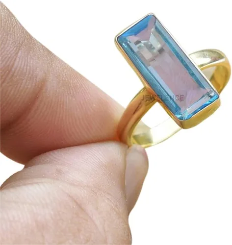 Miniatura 59 de Anillo de plata de ley maciza superpuesta de oro amarillo de 18 quilates para mujer, anillo de compromiso de plata esterlina, juego de bisel
