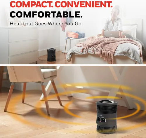 Miniatura 6 de Honeywell HHF360V - Calentador forzado de ventilador envolvente de 360 grados con salida de calor envolvente, calentador portátil de eficiencia