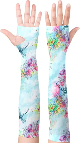 Mangas de jardinería, mangas de enfriamiento de brazo de protección solar para jardinería, mangas a prueba de espinas para cubrir brazos para Azul