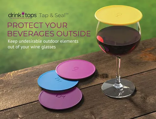Miniatura 2 de Drink Tops Tap and Seal - Cubierta para vaso de bebida al aire libre, succiona suavemente a los vasos para mantener las partículas fuera y reducir