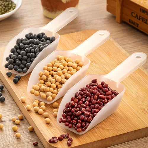 Miniatura 5 de 18 cucharas de plástico transparente para congelador, cucharas de servir de acrílico duraderas para recipientes de cocina, bufé de dulces, café