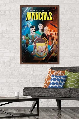 Miniatura 2 de Trends International Invincible - Póster de pared de una hoja, 22.375 x 34 pulgadas, versión enmarcada de caoba