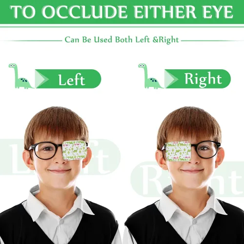 Miniatura 3 de Haysandy 4 parches para ojos para niños, reutilizables, para gafas para cubrir cualquier ojo, rosa, azul, verde y blanco, 4 estilos