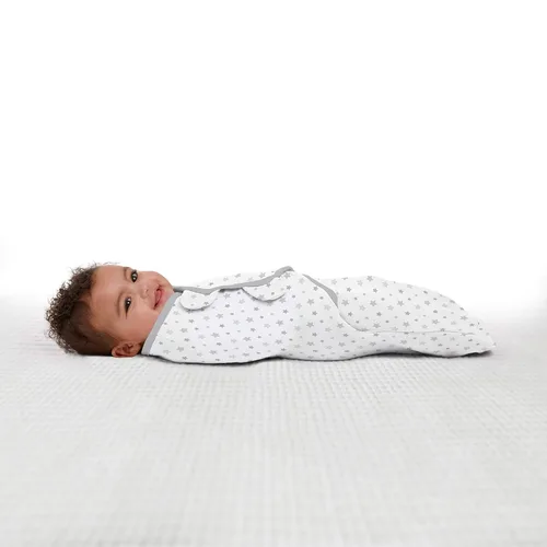 Miniatura 4 de SwaddleMe - Manta original orgánica, talla S/M, de 0 a 3 meses, paquete de 2 (cielos estrellados)