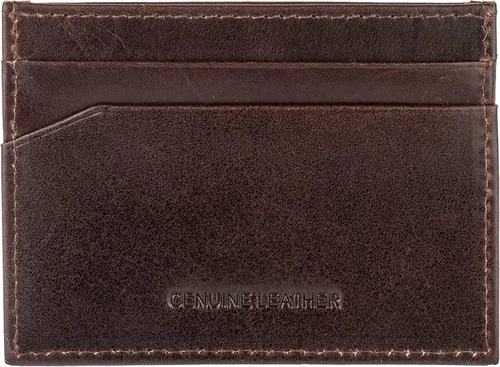 Miniatura 2 de Cartera delgada de piel auténtica con protección RFID, Marrón