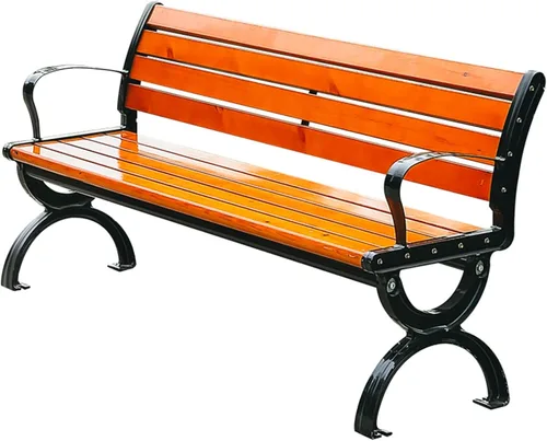 Miniatura 9 de Bancos de aluminio fundido para exteriores, de madera preservativa de 67 pulgadas (66.9 in), perfecto para patio trasero, césped, porche, camino