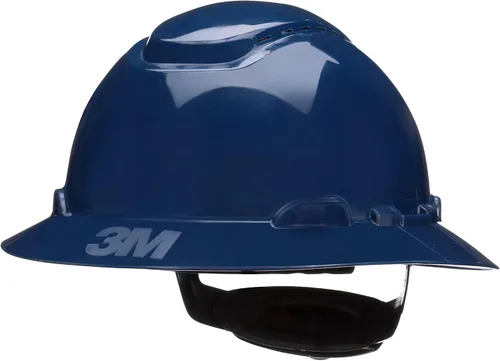 3M Hard Hat SecureFit H-800 Series Casco de seguridad estilo ala completa con sensor Uvicator, suspensión de trinquete de difusión de presión de 4