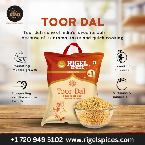 Miniatura 5 de Rigel Spices Toor Dal 4 libras – Arhar Dal para comidas nutritivas – Lentejas amarillas naturales Toor Dal – Ingrediente esencial de la cocina india.