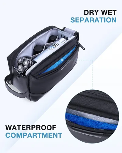 Miniatura 3 de BAGSMART Neceser para hombre, organizador grande de artículos de tocador de viaje, kit Dopp resistente al agua, bolsa de afeitar para accesorios