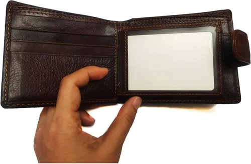 Miniatura 24 de Hombres Cool Eagle Wolf Caballo Totem Cuero Vaca Vertical Cartera Cremallera Multi-tarjeta Titular, Tótem de caballo, Minimalista