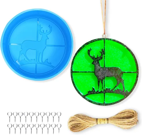 Molde de silicona para freshie de ciervos de Navidad, molde de silicona Freshie para automóvil con aroma para freshies de automóvil, suministros de