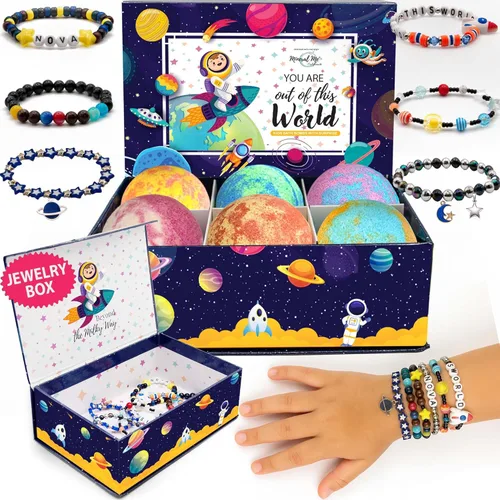 Bombas de baño para niños con sorpresa en el interior, bombas de baño con joyería sorpresa y caja de joyería, orgánica, hidratante para la piel,