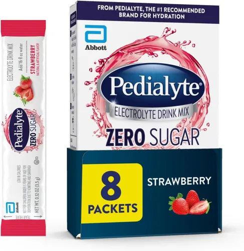 Miniatura 8 de Pedialyte Mezcla de bebidas con electrolitos sin azúcar Hidratación con electrolitos clave Gran hidratación baja en calorías Fresa, 24