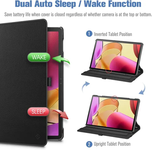 Miniatura 6 de Fintie Funda giratoria para Amazon Fire Max 11 (13ª generación, versión 2023) con soporte para lápices integrado, funda protectora con soporte