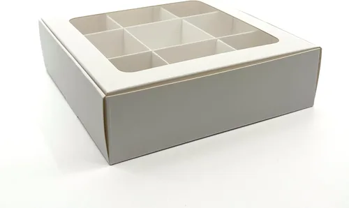 Miniatura 10 de 20 cajas de regalo de papel kraft con ventana y divisores, 6 compartimentos extra pequeños, 5 x 3.5 x 1.57 pulgadas, cajas de dulces vacías