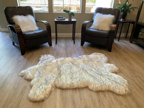 Miniatura 17 de LAMBZY - Alfombra de piel de oveja sintética súper suave hipoalergénica sedosa, estilo peluche de oso, para sala de estar, habitación de niños, sofá