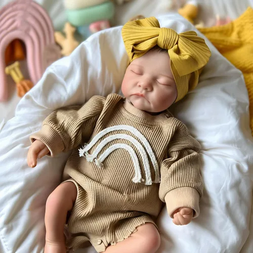 Miniatura 3 de iCradle Muñecas de bebé Reborn de 19 pulgadas, cuerpo suave, realista, muñeca de bebé recién nacido, muñeca de la vida real con ropa y biberones